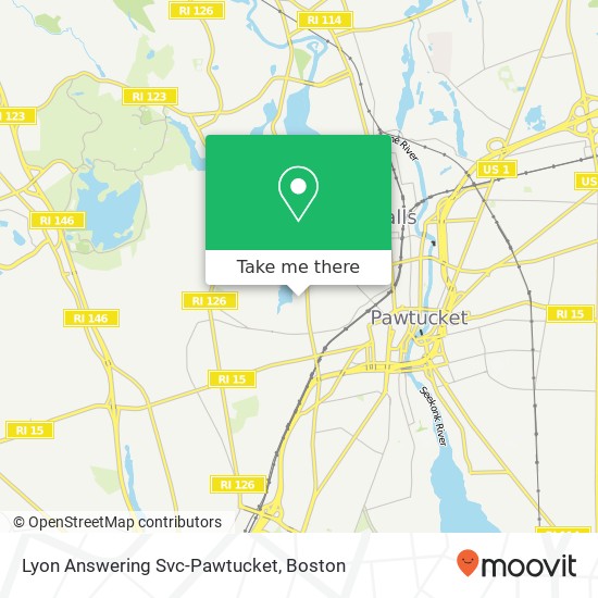 Lyon Answering Svc-Pawtucket map