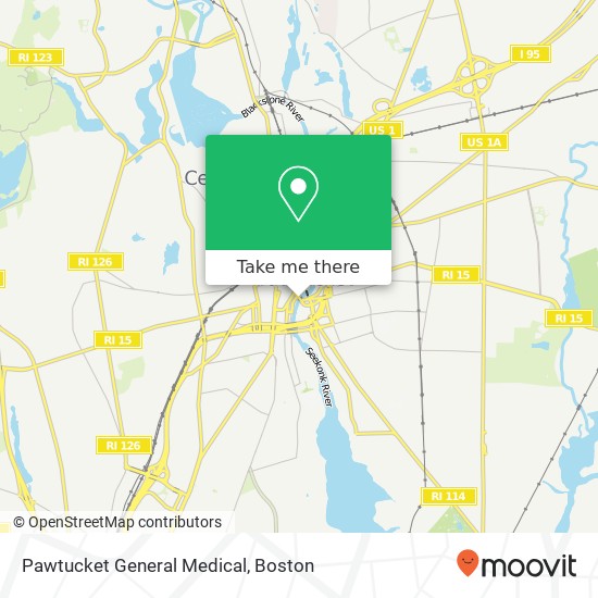 Mapa de Pawtucket General Medical