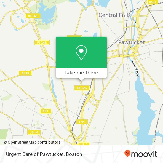 Mapa de Urgent Care of Pawtucket