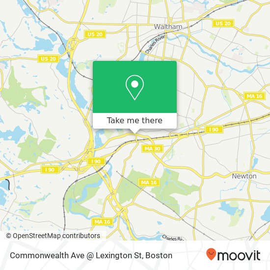 Mapa de Commonwealth Ave @ Lexington St