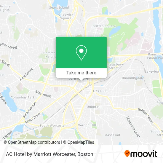 AC Hotel by Marriott Worcester map