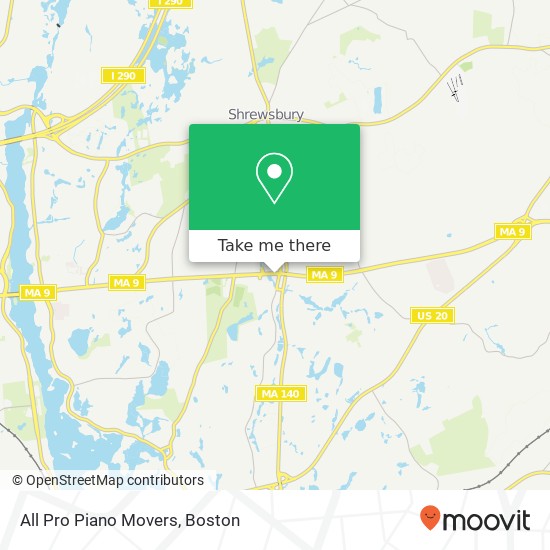 Mapa de All Pro Piano Movers