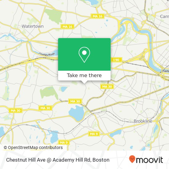 Chestnut Hill Ave @ Academy Hill Rd map