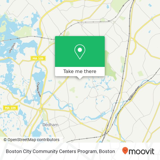 Mapa de Boston City Community Centers Program
