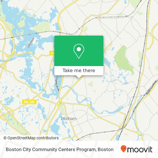 Mapa de Boston City Community Centers Program