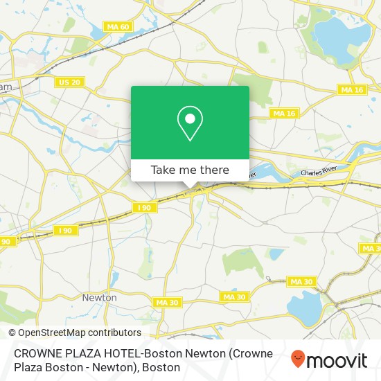 CROWNE PLAZA HOTEL-Boston Newton (Crowne Plaza Boston - Newton) map