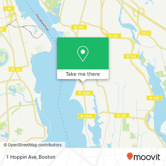 Mapa de 1 Hoppin Ave