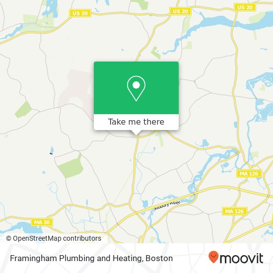 Framingham Plumbing and Heating map