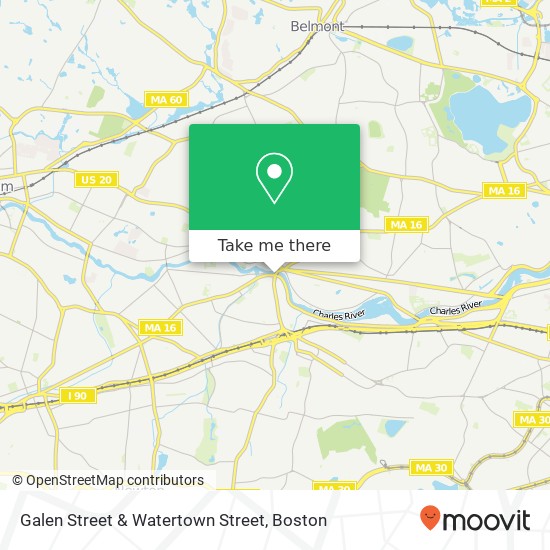 Galen Street & Watertown Street map