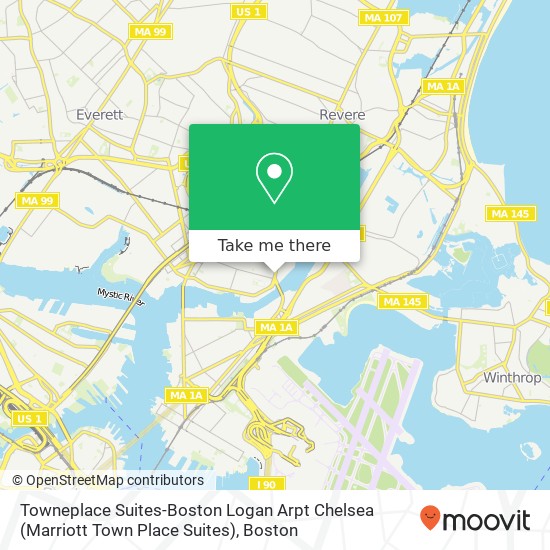 Mapa de Towneplace Suites-Boston Logan Arpt Chelsea (Marriott Town Place Suites)