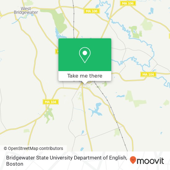 Bridgewater State University Department of English map