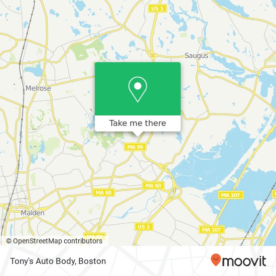 Mapa de Tony's Auto Body