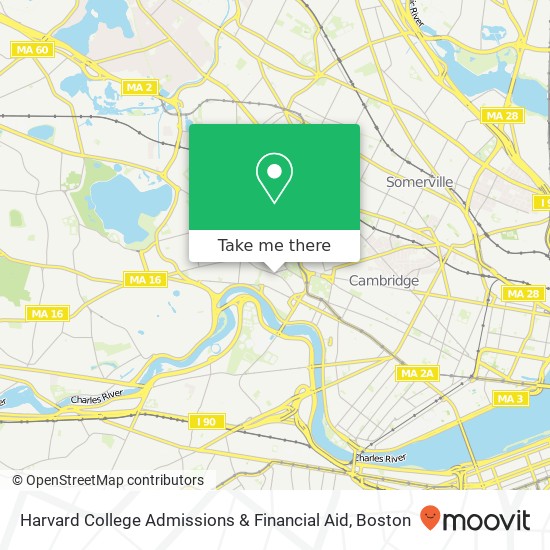 Mapa de Harvard College Admissions & Financial Aid