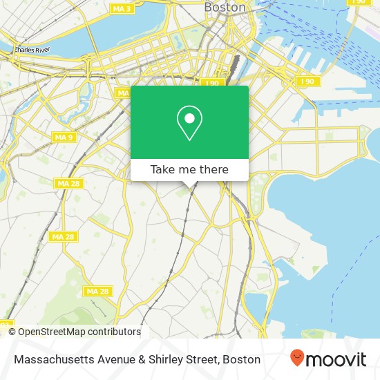 Massachusetts Avenue & Shirley Street map