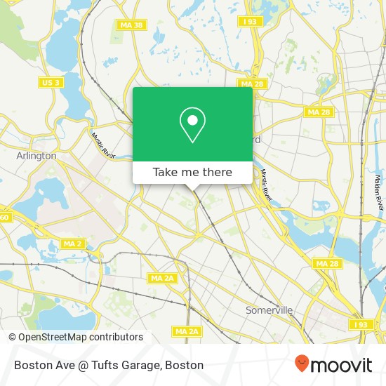 Boston Ave @ Tufts Garage map