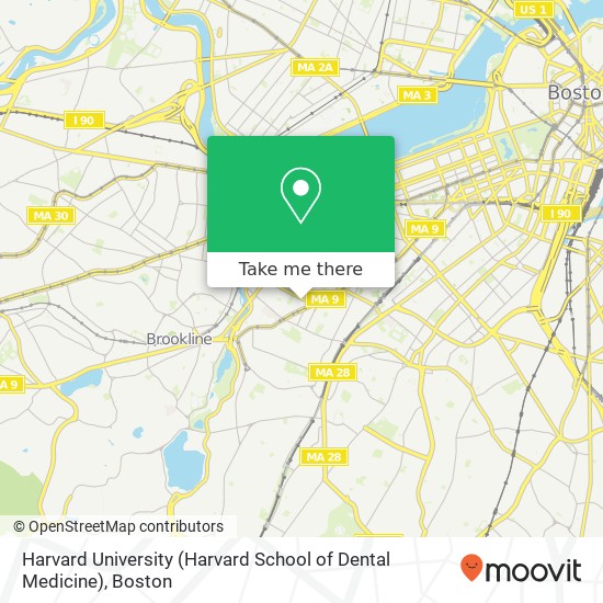 Mapa de Harvard University (Harvard School of Dental Medicine)