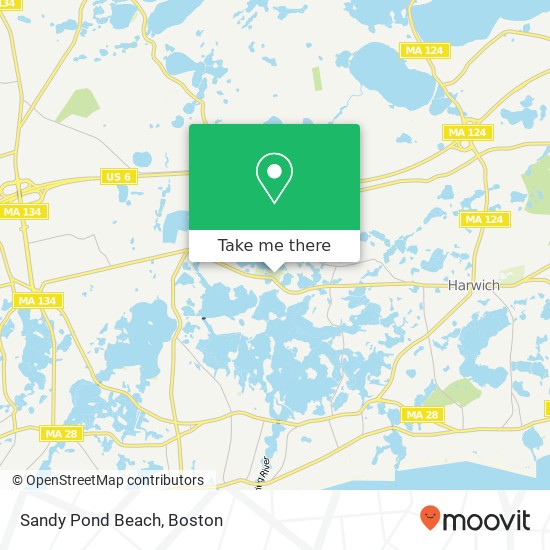 Sandy Pond Beach map