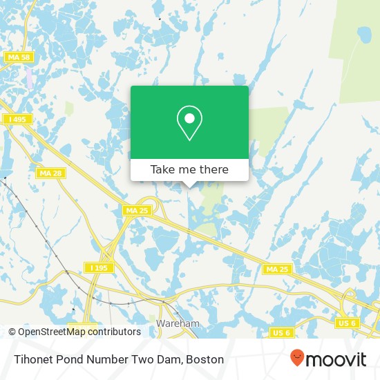 Tihonet Pond Number Two Dam map