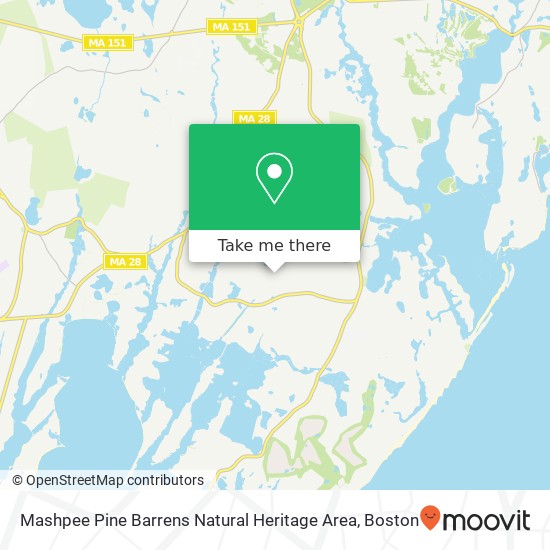 Mashpee Pine Barrens Natural Heritage Area map