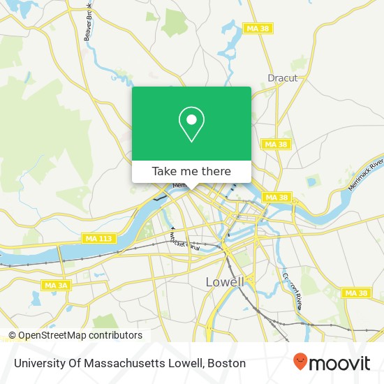 University Of Massachusetts Lowell map