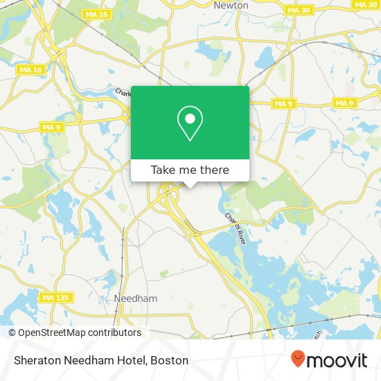 Sheraton Needham Hotel map