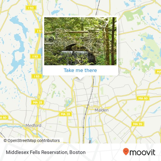 Middlesex Fells Reservation map