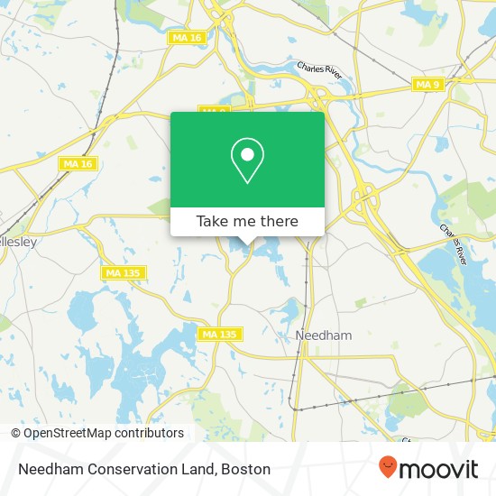 Mapa de Needham Conservation Land