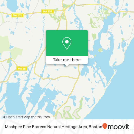 Mashpee Pine Barrens Natural Heritage Area map