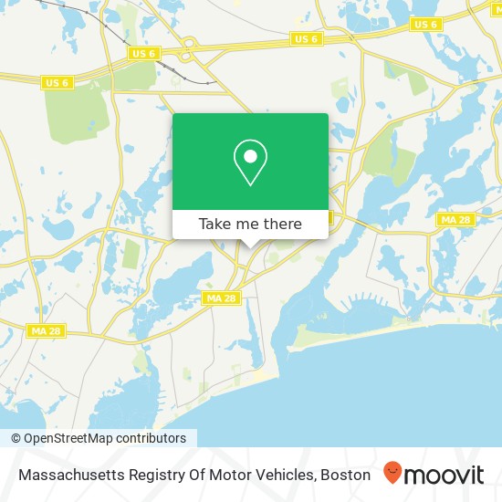 Mapa de Massachusetts Registry Of Motor Vehicles