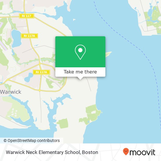 Mapa de Warwick Neck Elementary School