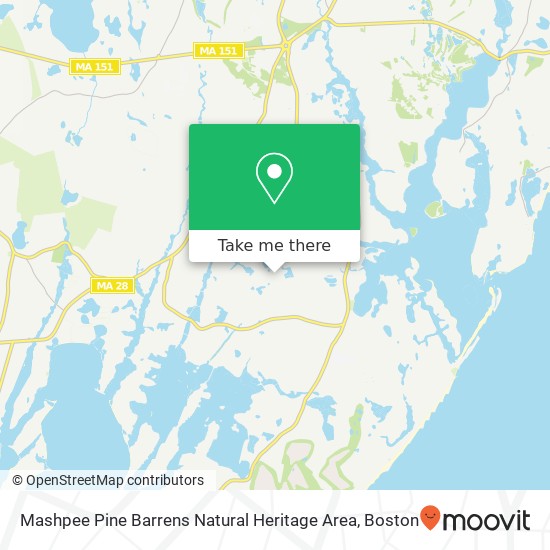 Mashpee Pine Barrens Natural Heritage Area map