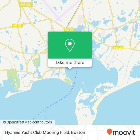 Hyannis Yacht Club Mooring Field map