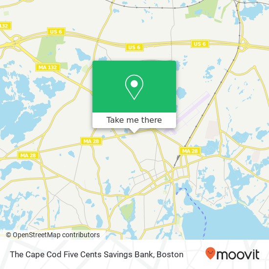 The Cape Cod Five Cents Savings Bank map