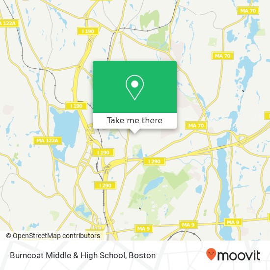 Mapa de Burncoat Middle & High School