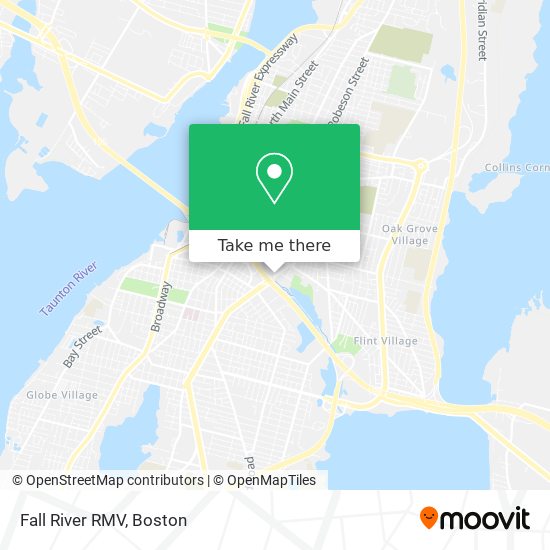 Fall River RMV map