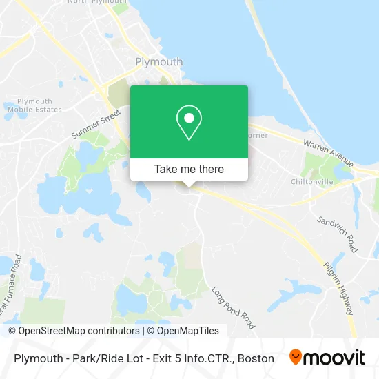 Plymouth - Park / Ride Lot - Exit 5 Info.CTR. map