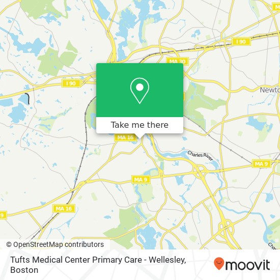 Mapa de Tufts Medical Center Primary Care - Wellesley