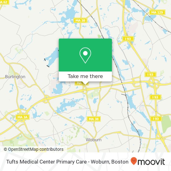 Mapa de Tufts Medical Center Primary Care - Woburn