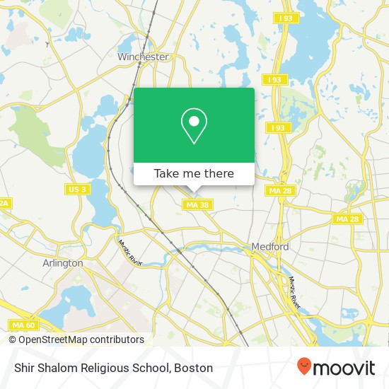 Mapa de Shir Shalom Religious School