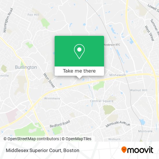 Middlesex Superior Court map