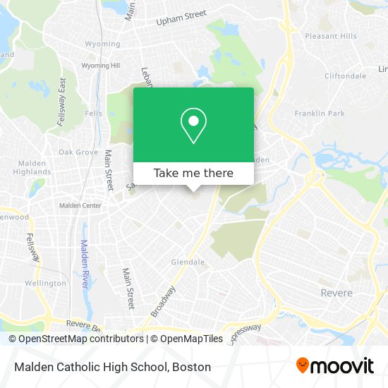 Malden Catholic High School map