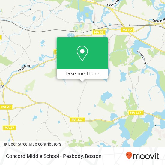 Concord Middle School - Peabody map