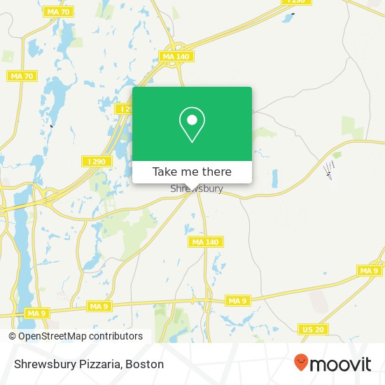 Shrewsbury Pizzaria map