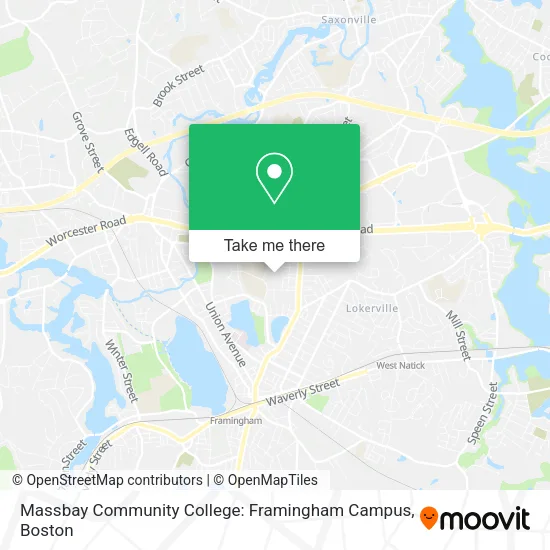 Mapa de Massbay Community College: Framingham Campus