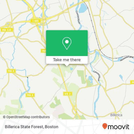 Billerica State Forest map