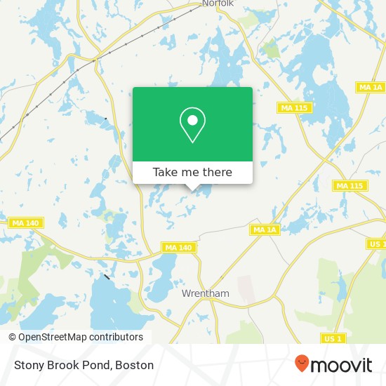 Mapa de Stony Brook Pond