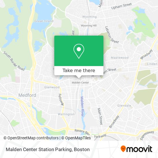 Mapa de Malden Center Station Parking