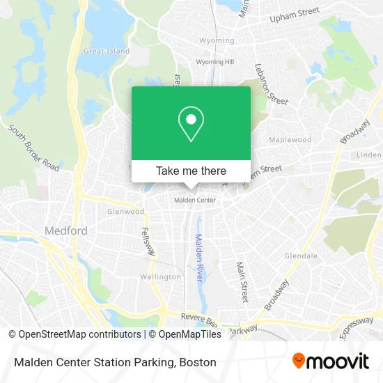 Malden Center Station Parking map