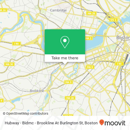 Mapa de Hubway - Bidmc - Brookline At Burlington St