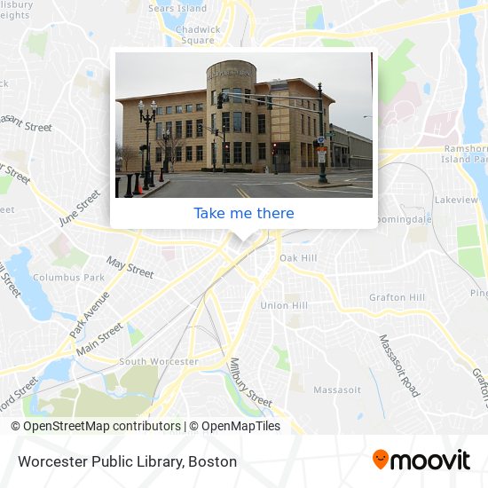Mapa de Worcester Public Library